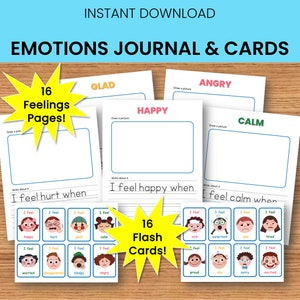Emotions Journal for Kids, Feelings, Emotion Cards, Emotions Flashcards, Mental Health, Emotions Activities, Feelings and Emotions, Image