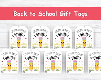 Back to School Gift Tags: Printable Pencil Design (PDF Download)