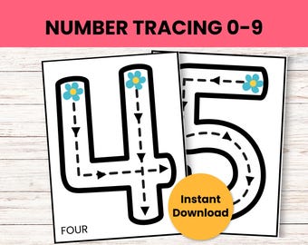 Number Tracing Flashcards For Kids, Printable Montessori Learning Cards For Homeschooling