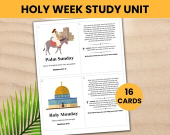 Holy Week Story Cards: Christian Easter Study Unit (Printable PDF)