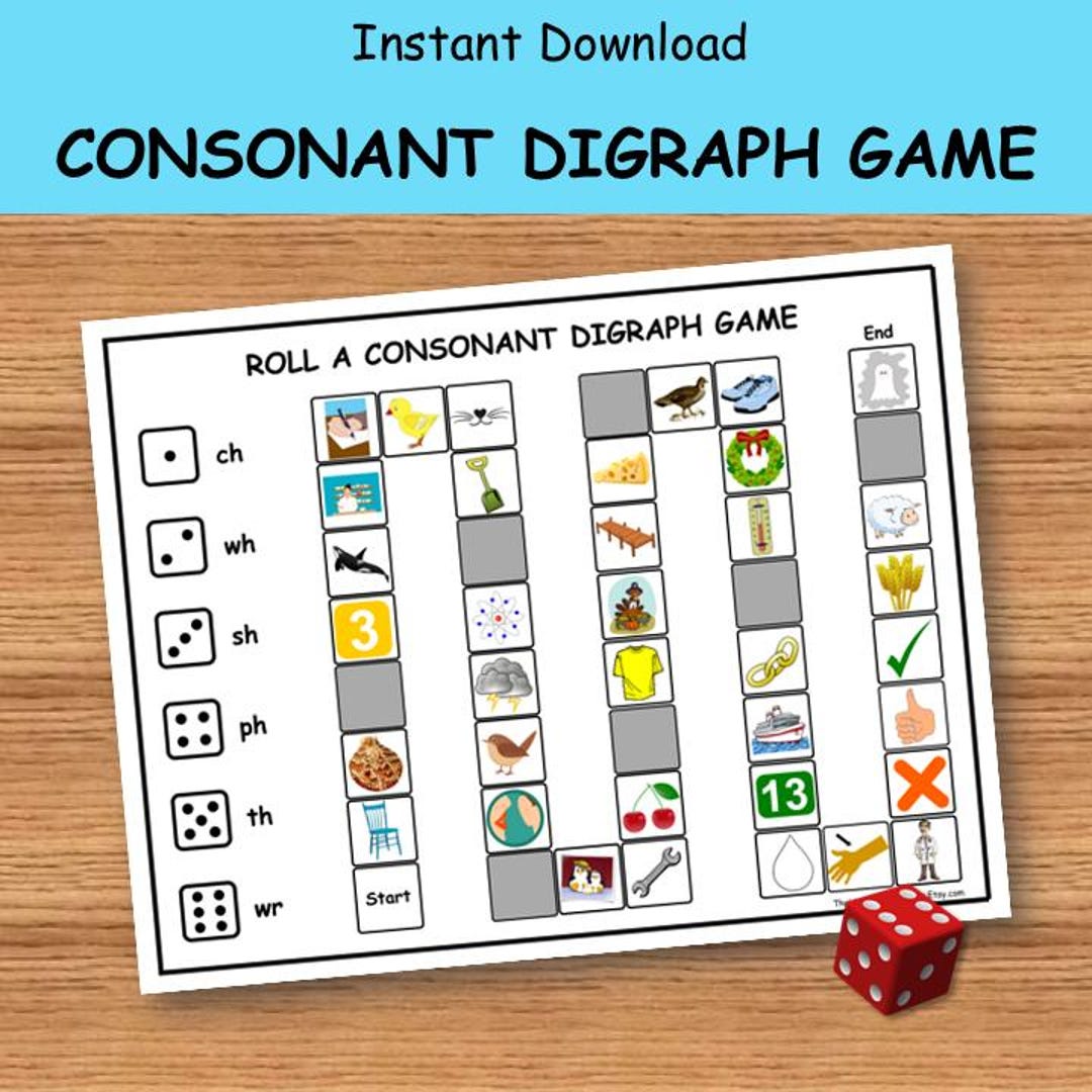 Roll a Consonant Digraph: Dice Game, Initial Consonant Sounds ...