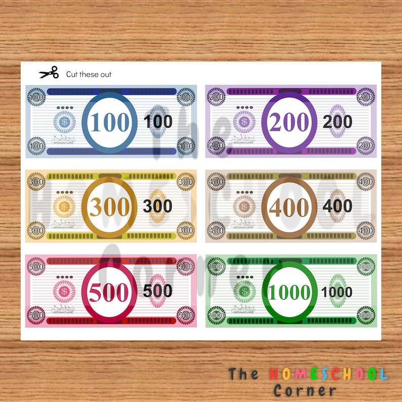 Printable Play Money Kids Play Money Party Money Budget - Etsy