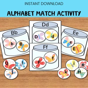 Libro de actividades con el alfabeto para preescolar, Montessori ABC, actividad de clasificación, práctica del alfabeto, tarjetas con letras, aprender el alfabeto, juego para niños pequeños