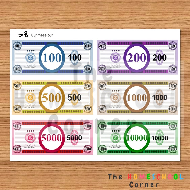 Printable Play Money, Custom Play Money, Party Money, Pretend Money