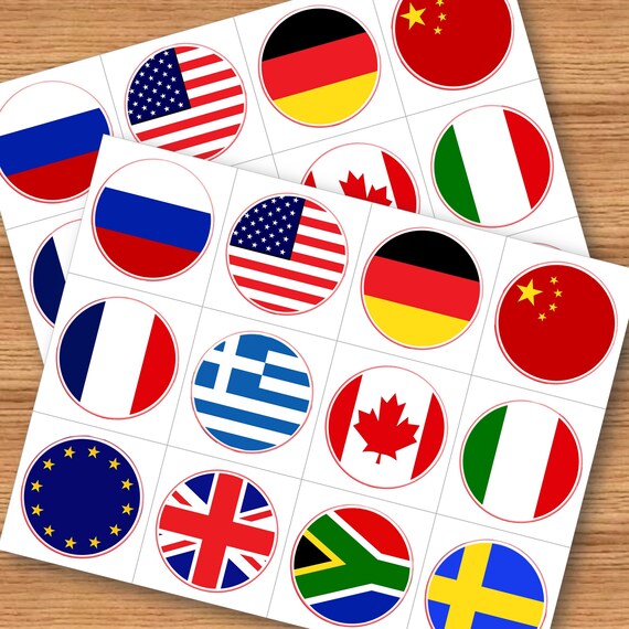 World Flags Memory Game for Kids Matching Game for Toddlers Etsy