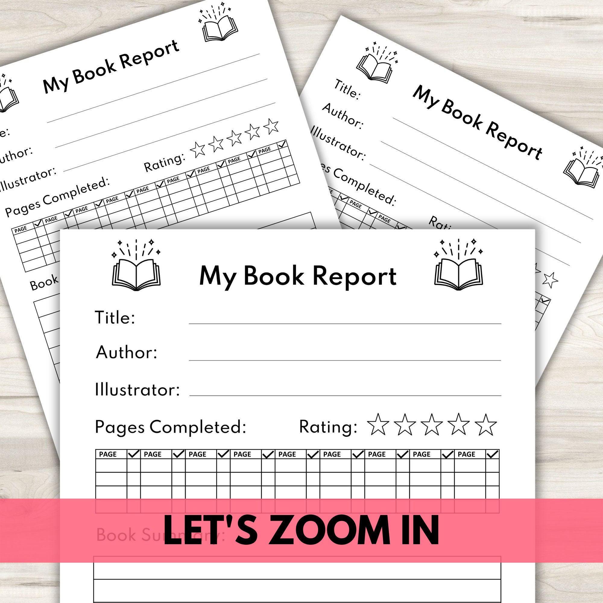 Book Review Template, Book Report Printable, Book Review, Book Review