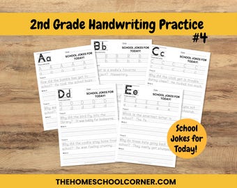 2nd Grade Handwriting Practice Worksheets: School Jokes Penmanship (PDF Download)