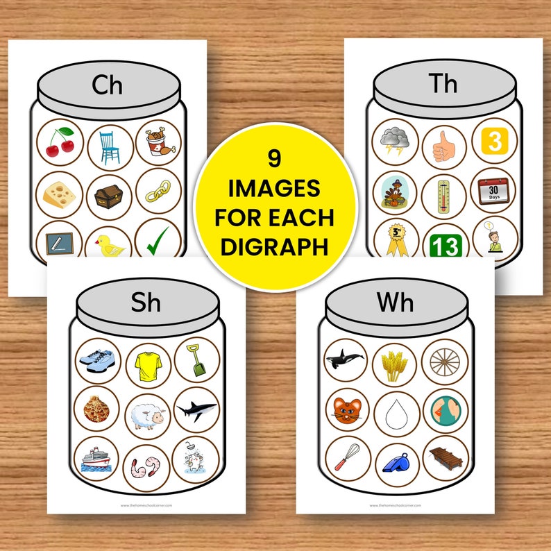 Digraph Sorting Activity Jars Initial Consonant Digraphs Sh Etsy