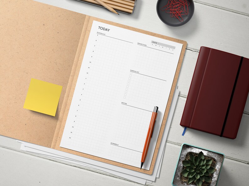 Daily Planner, Printable Half Sizeletter Inserts, Daily Planners and ...