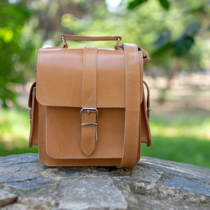 Borsa per macchina fotografica in pelle naturale, macchina fotografica DSLR fatta a mano, borsa retrò, borsa a tracolla, borsa a tracolla, borsa a mano, regalo per fotografo, uomo