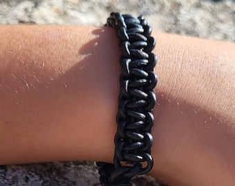 Black Frienship Bracelet,Leather Macrame Bracelet,Wrap Bracelet with Leather Cord, Knotted Bracelet,Blue eye Evil Bracelet, Greek Inspired ,