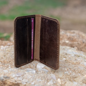 Porta carte di credito in pelle, porta carte di credito e biglietti da visita, stile vintage