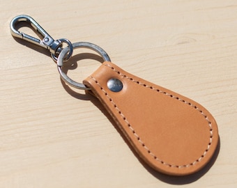 Oval Leather Keychain ,Key Holder,Leather Keyring Gift,Leather Gift Idea