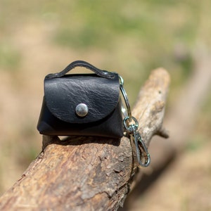 Green Leather Keychain ,Mini Bag Fob, 100% Genuine Leather ,Leather Keychain,Handmade Leather Gift image 7