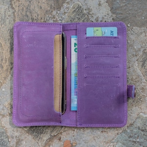 Portefeuille en cuir, Portefeuille long, Portefeuille en cuir fait main, Portefeuille en cuir femme/homme, Portefeuille fait main, Portefeuille minimaliste, Portefeuille à deux volets, Cadeau portefeuille