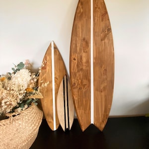 Wooden surfboard decoration