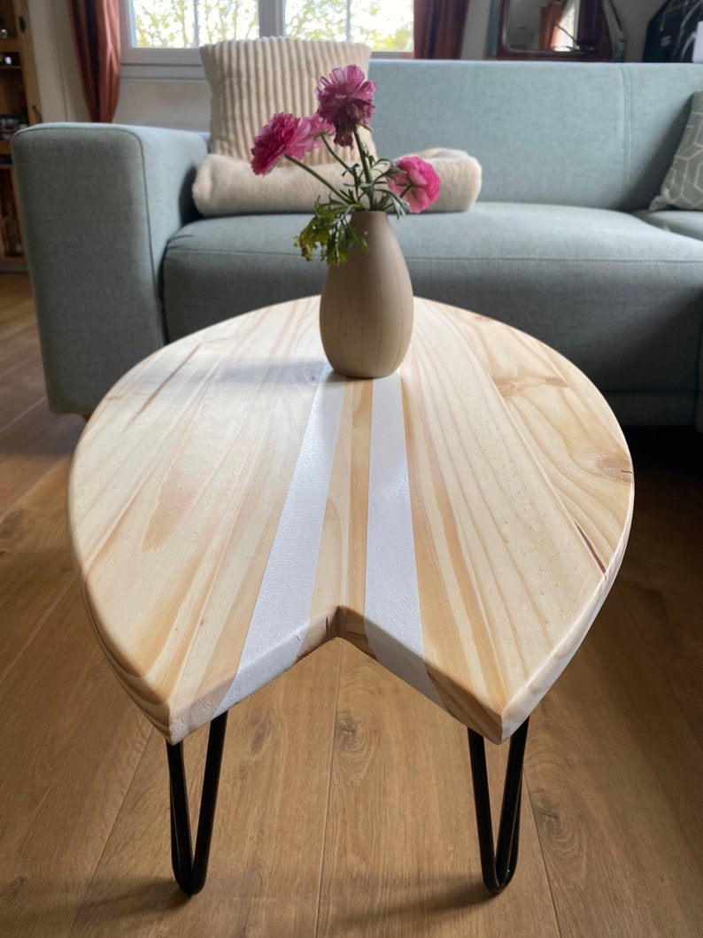 Table basse bois planche de surf image 3