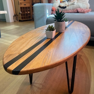 Table basse bois planche de surf image 2