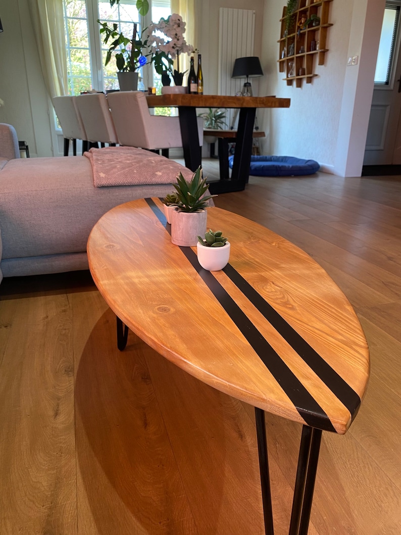 Table basse bois planche de surf image 6