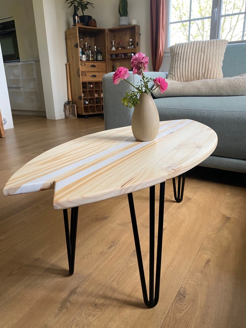 Table basse bois planche de surf image 4