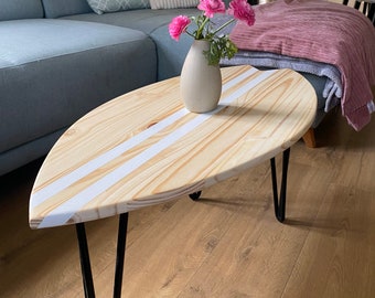 Table basse bois planche de surf