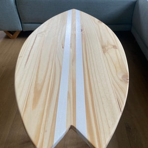 Table basse bois planche de surf image 2