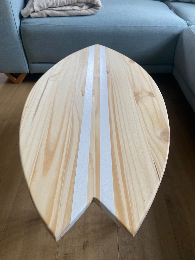 Table basse bois planche de surf image 2