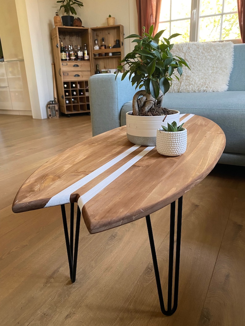 Table basse bois planche de surf image 5