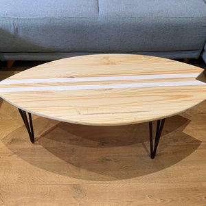 Table basse bois planche de surf image 5