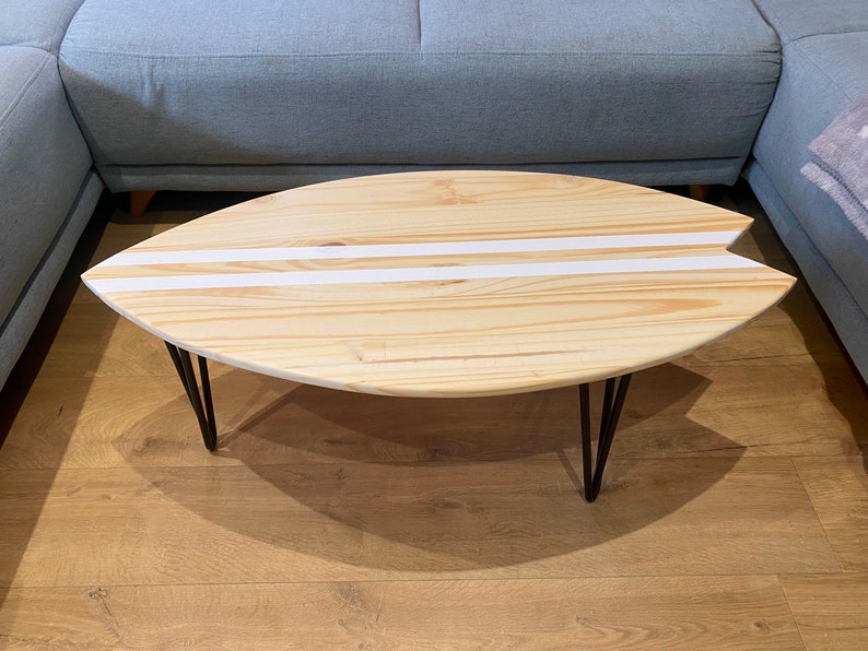 Table basse bois planche de surf image 5