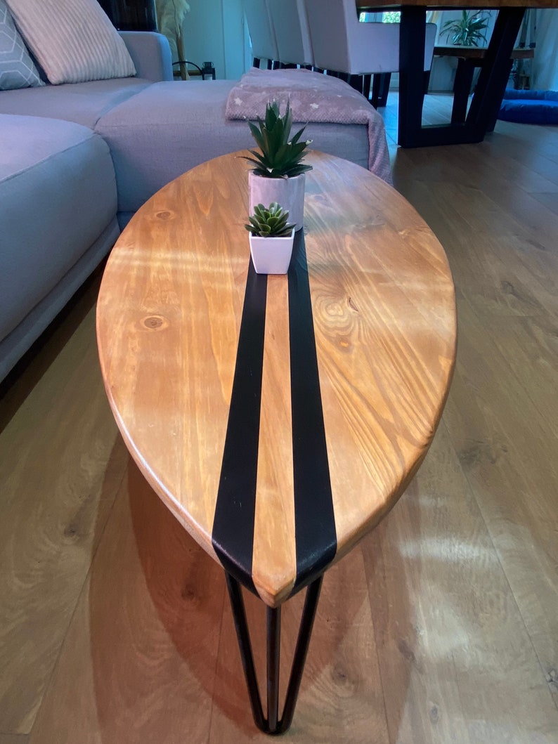 Table basse bois planche de surf image 4