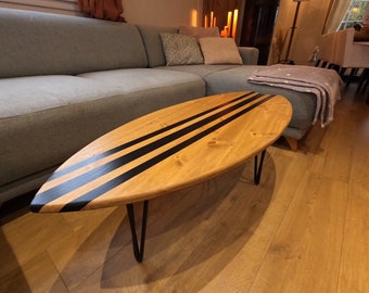 Table basse bois planche de surf