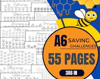 A6 Saving Challenges Bundle: 55 Printable Pages (Digital Download)