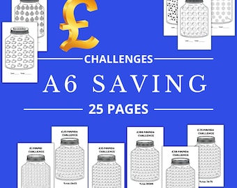 Savings challenges, A6 British Pounds Savings Challenge Bundle: Finance Planner (Printable PDF)