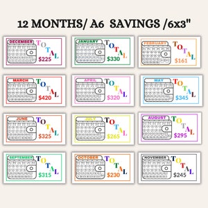 A6 Saving Challenges, Print A6 Saving Challenge, A6 Cash Binder ...