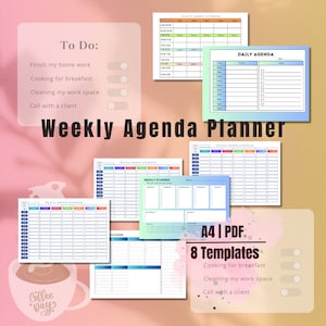 Weekly Planner | Printable,Digital | Weekly Planner PDF | Weekly Organizer | Weekly To Do List Template | Weekly Plan Week Plan/Daily Agenda