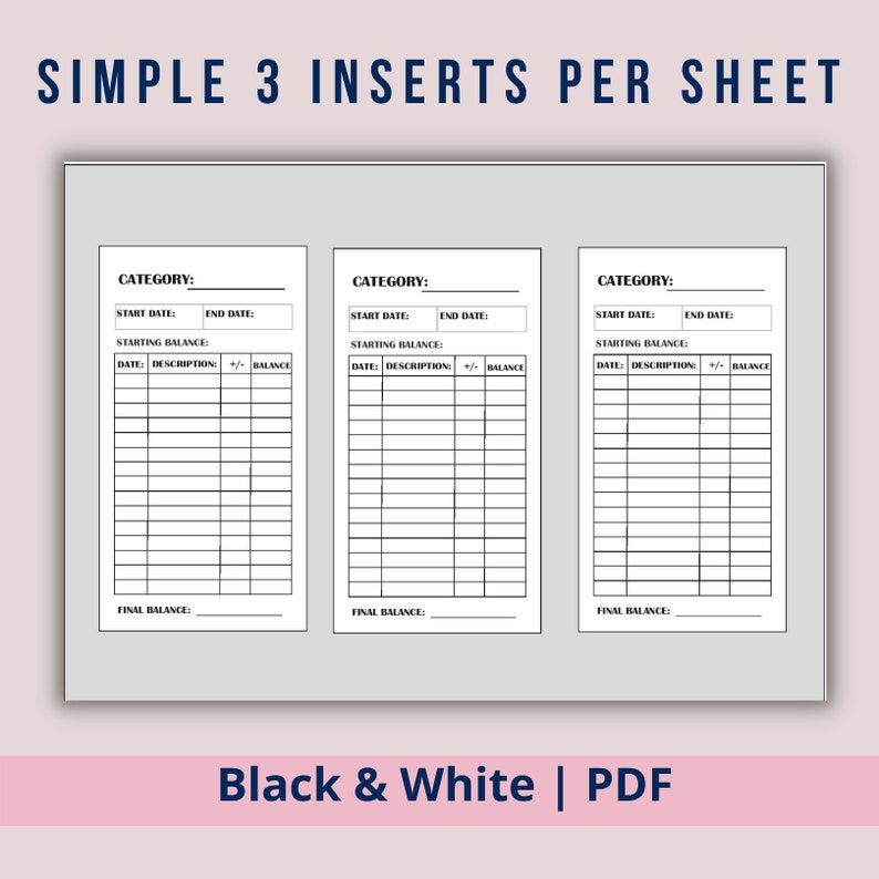 A6 Cash Envelope Inserts Saving Trackerprintable A6 3x6 Etsy