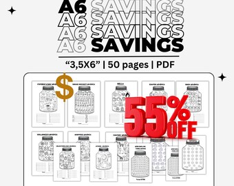 A6 Desafíos de ahorro en dólares estadounidenses, Carpeta de efectivo, sobre en efectivo, rastreador, Presupuesto, Planificador financiero, GoodNotes digitales Dólar americano 3,5x6, 50Pag