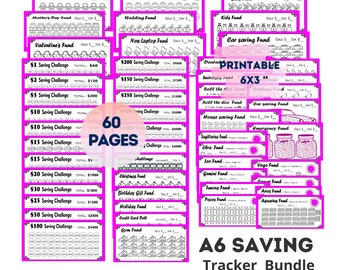 A6-sparspårare: Kassabindeblad, 60 sidor (digital PDF)