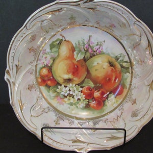 F.P. Bavaria Antique Porcelain Bowl Fruit Design with Gold Accents  SH