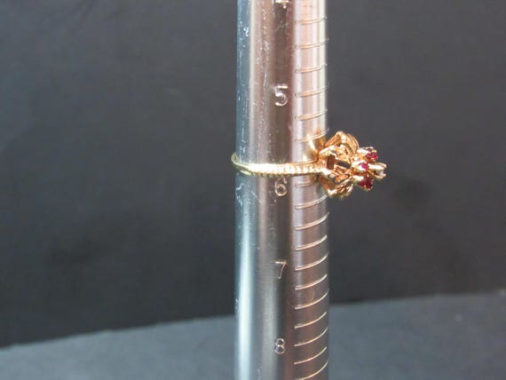 Antique Ruby Ring - 1920's Ruby and Diamond Ring … - image 2