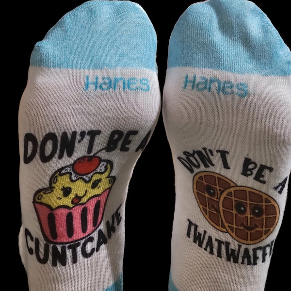 Humorous Socks, Cuntcake, Twatwaffle, ladies, gifts for her, gag gift, valentines, Stocking stuffer, white elephant gift, coworker gift,