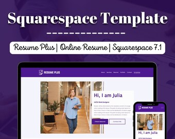 Online Resume Squarespace Website Template | Squarespace 7.1 Fluid Engine