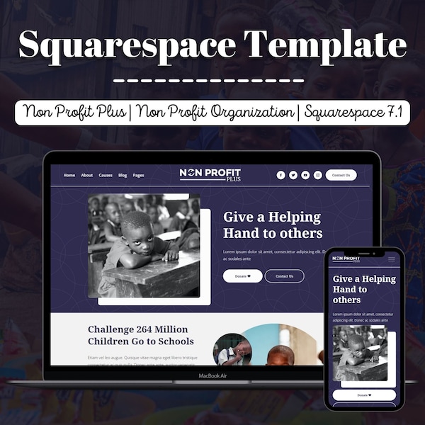 Squarespace Website Template for Non Profit Organization