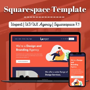 Tema del sito Web Squarespace per servizi UI UX/modello Squarespace 7.1