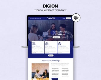 Modern Squarespace 7.1 Website Template for SaaS, Startup, & Tech Companies