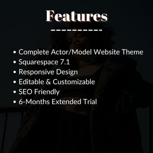Squarespace 8.1 Website Template für Schauspieler und Models Bild 6