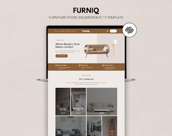 Modern Squarespace Ecommerce Website Template for Home Decor Shops