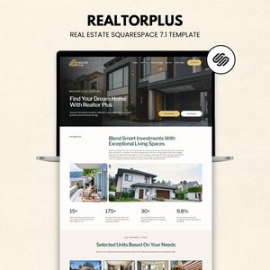 Modern Squarespace Real Estate Website Template for Realtors & Property Listings