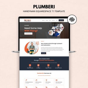 Squarespace 7.1 Plumbing Website Template for Plumbers & Handyman Services